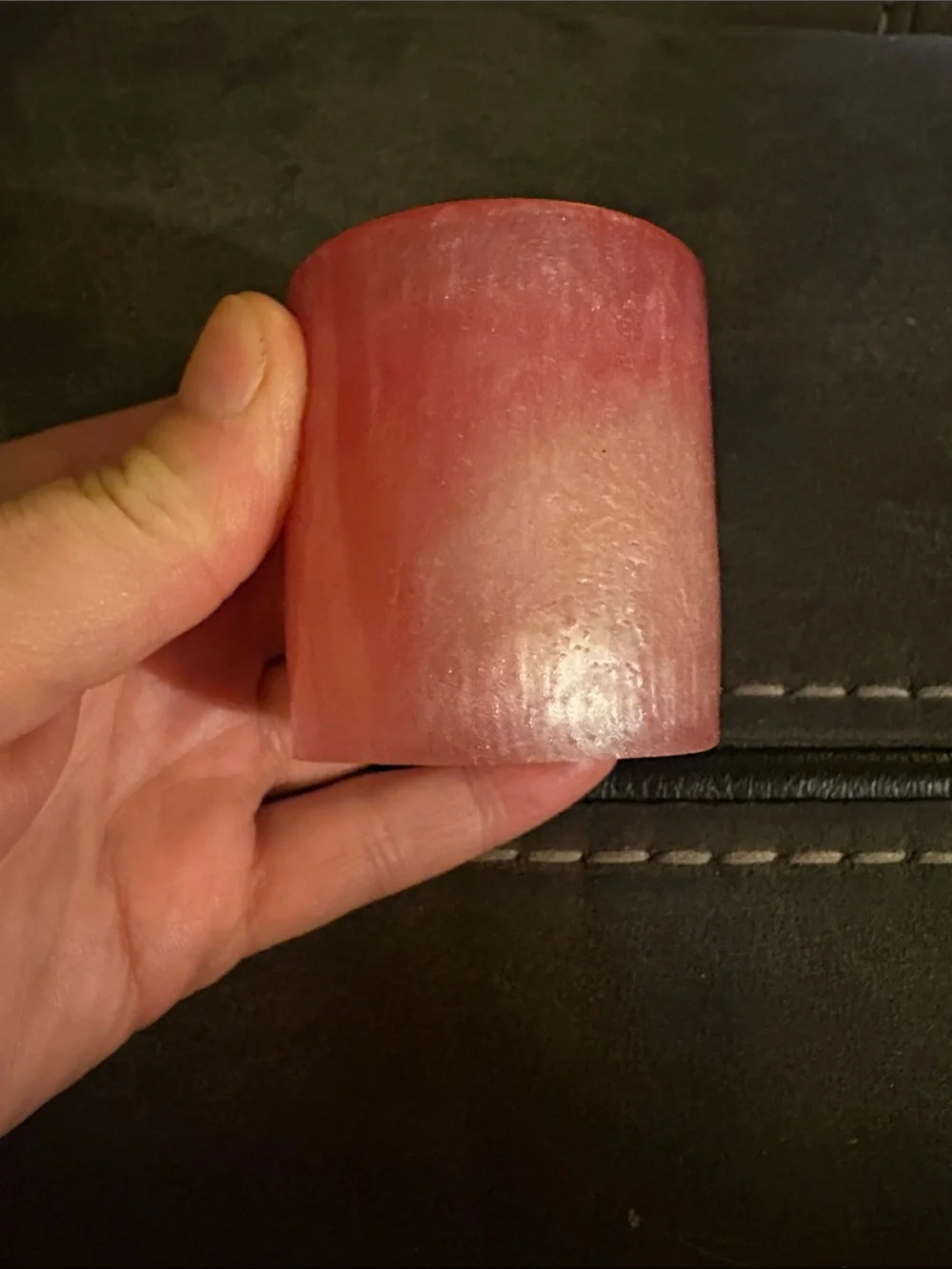 Homemade Pink and Pearl Resin Tea Light Candle Holder